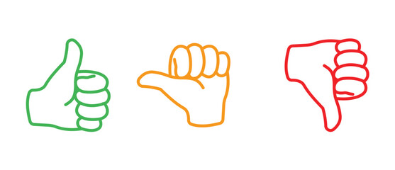 Thumbs Up Outline Icon Set Collection