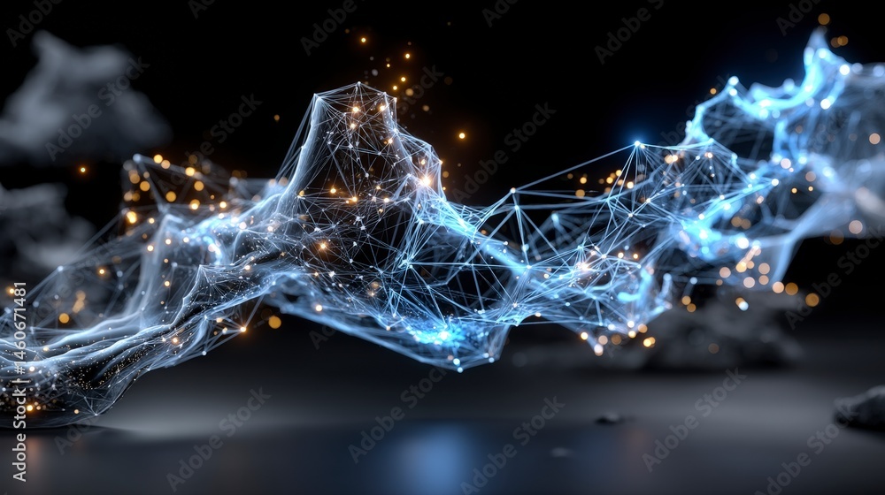 Poster abstract network connection futuristic technology background