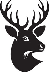 deer head vector art illustration white background