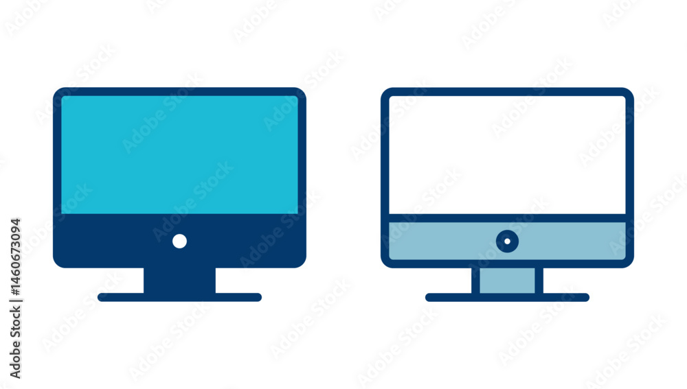 Poster computer icon vector isolated on white background. pc icon vector. computer monitor icon. flat pc sy
