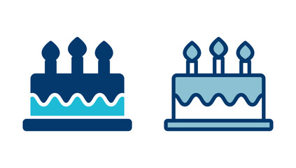 Cake icon vector isolated on white background. Cake vector. Birthday cake icon