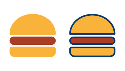 Fototapeta premium Hamburger icon vector isolated on white background. Burger and hamburger icon. Fast food vector icon