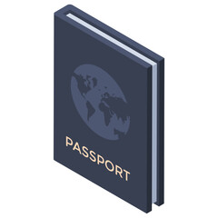 Global Travel Passport Document Icon Illustration
