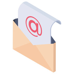 Isometric Illustration Email Message Envelope Communication