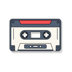 Obraz premium Cassette for listening to music, vintage from the 90s illustration vector.