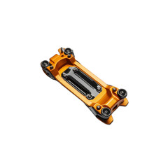 Fototapeta premium Orange and Black CNC Machined Aluminum Part Precision Engineering Component