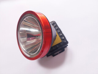 Close-Up of LED Flashlight isolated on the white background