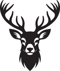 Naklejka premium deer head vector art illustration white background