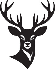 deer head vector art illustration white background