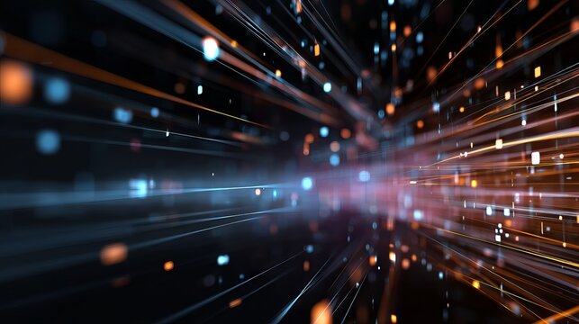 Abstract technology background featuring digital data streams, circuit patterns, and futuristic elements representing innovation, ai, and high-tech connections.