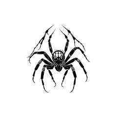 Monochrome rendering showcasing a stylized spider, creating a striking arachnid silhouette