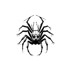 Stylized arachnid illustration with expressive features against a clean background