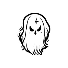 Eerie specter silhouette with jagged features conveying a haunting presence