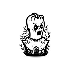 Monochrome Halloween Spooktacular: A Bold Graphic Interpretation of Fear