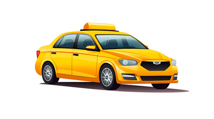 Professional Taxicab Transport Advertising Poster with Yellow Car - High-Quality Stock Photo
