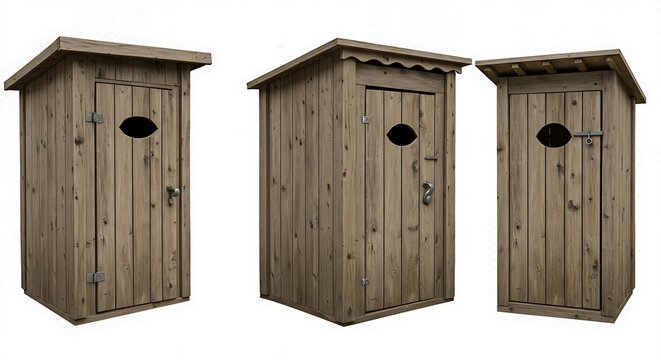 Rustic Retreats: A Trio of Wooden Sanctuaries AI Generated