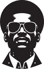 black man head vector illustration in a white background