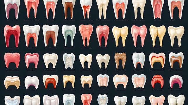 Professional Molar Teeth Types Medical Banner Illustration for Dental Education