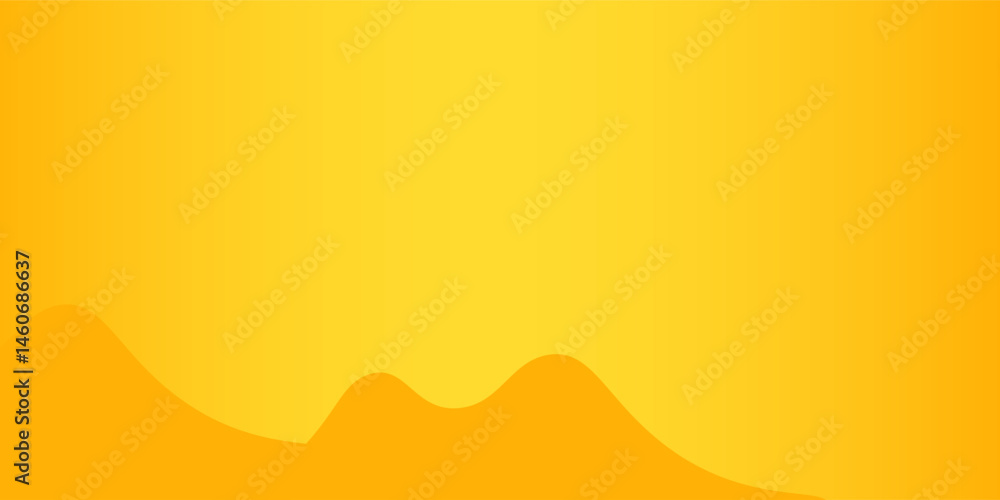 Poster yellow background abstract with mountains gradients in empty room studio, yellow empty room studio g