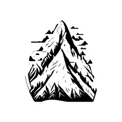 Majestic mountain peak vector illustration offering adventure and nature