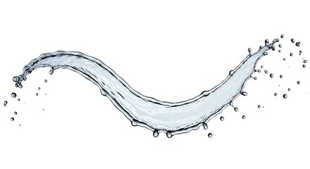 Water Splash Wave Isolated on White Background