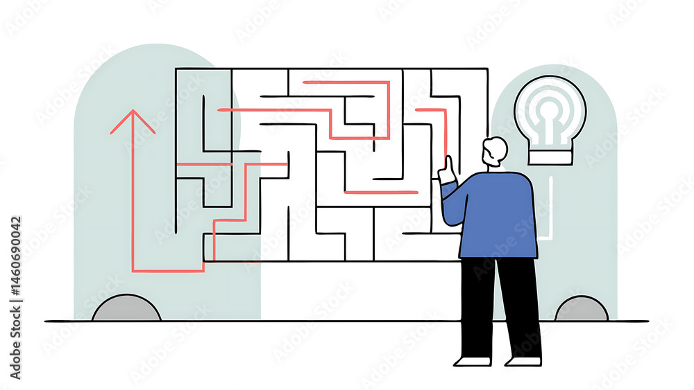 Aufkleber solving business problem creativity or imagination to think about solution strategy and planning to 