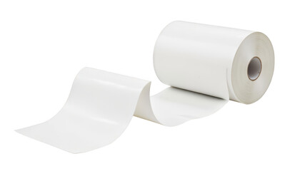 Single white toilet paper roll on black background, a study in contrast and minimalism