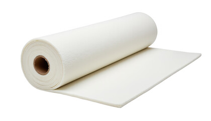 Fototapeta premium Minimalist photography, white paper roll on black backdrop blank canvas concept