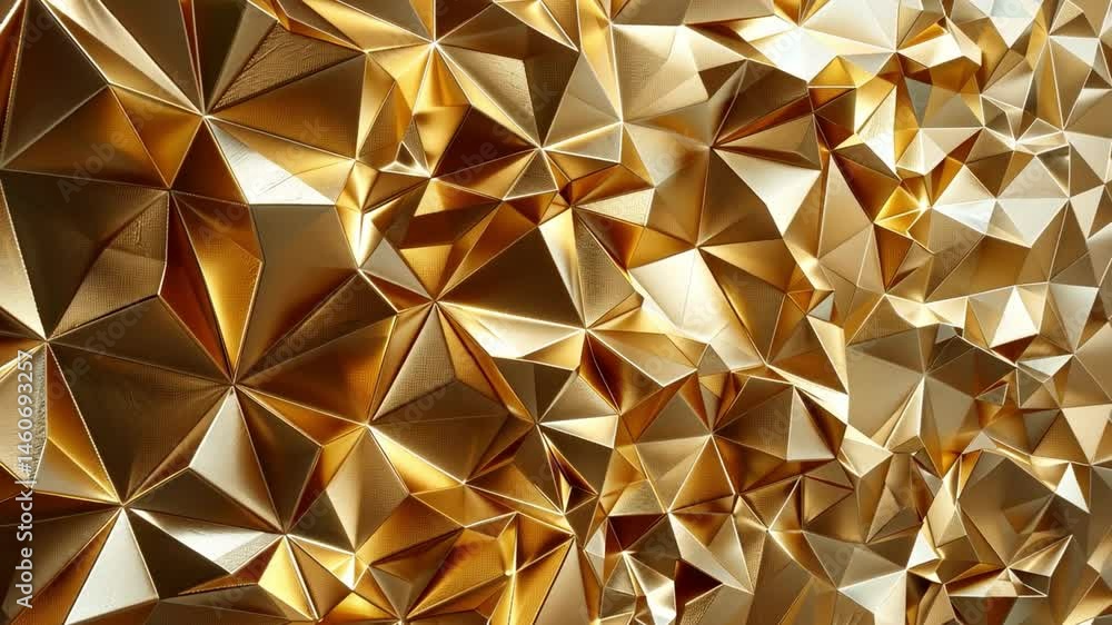 Poster stunning gold geometric pattern three dimensional luxury texture with abstract design and shiny surf