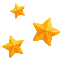 Obraz premium yellow stars in group whimsical cartoon 2d transparent png clipart hand drawn illustration with watercolor acrylic painting brush style for decor children book poster editorial design element