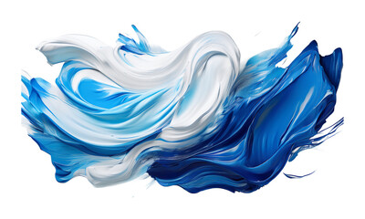 Fototapeta premium Abstract blue background oil paint brush stroke on white and transparent background 