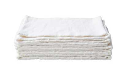 Stack of luxurious white towels, perfect for spa, bathroom, and hotel use fresh,