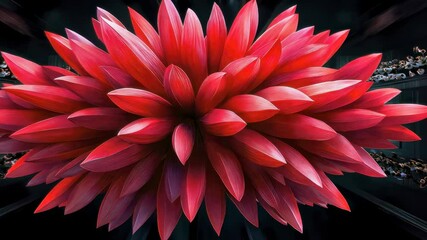 vibrant red flower design bursting with petals - Powered by Adobe
