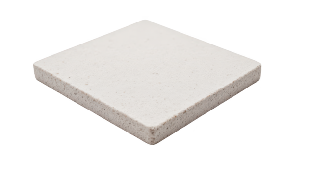 Contrasting shapes, a single white square tile on black background white