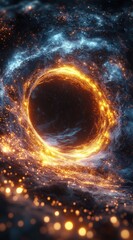 Fototapeta premium Fiery cosmic vortex in swirling nebulae.
