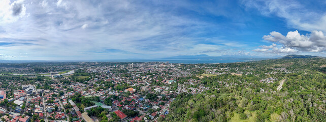 Panoramic view overlooking Cagayan De Oro, Misamis Oriental. Philippines. 