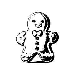 Enchanting gingerbread character: A delightful vintage illustration of festive cheer