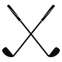 Crossed Golf Clubs Simple Black Icon Design