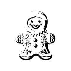 Festive gingerbread man illustration capturing the joy of winter holidays and seasonal treats