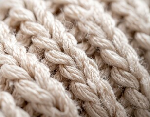 Close Up Beige Knitted Fabric Texture