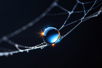 A Single Water Droplet on a Spiderweb