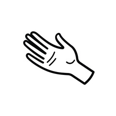 Obraz premium Minimalist Line Art Open Hand Gesture, Isolated on Transparent Background Design