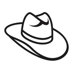 Simple Line Drawing of a Cowboy Hat Icon
