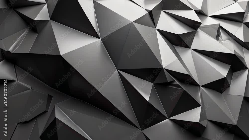 Poster abstract geometric design close up of textured surface with angular black and gray shapes, creating 