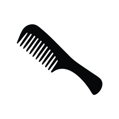 Simple Black Silhouette of a Hair Comb Icon