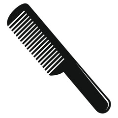 Simple Black Comb Icon Hair Styling Tool Graphic
