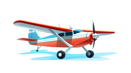 Professional Vector Airplane Illustration in Flat Style with Sign on White Background