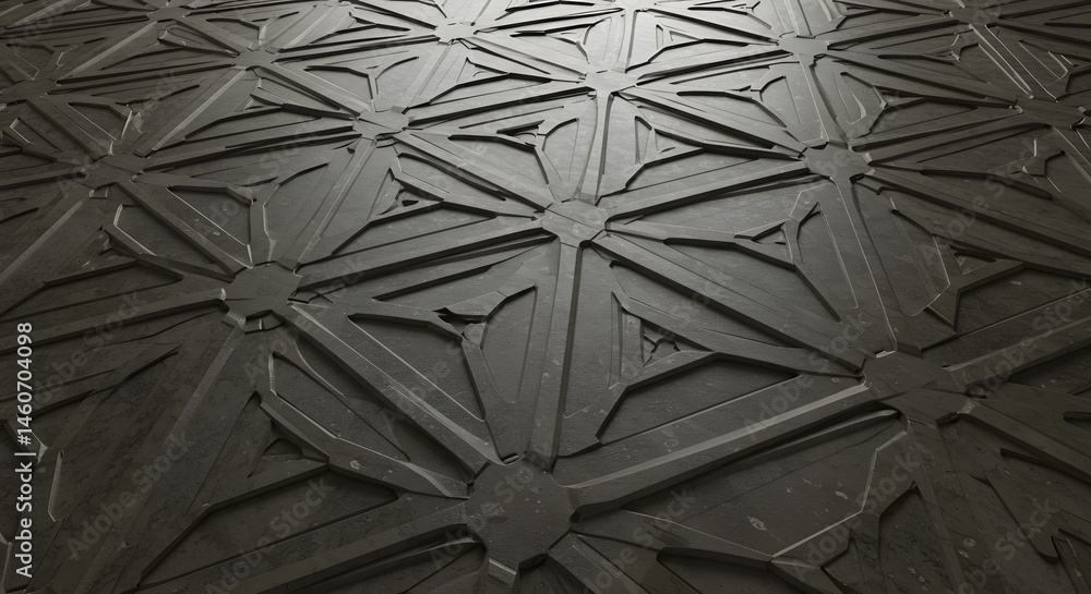 Poster geometric tile texture: a detailed shot captures the intriguing pattern and texture of a decorative 