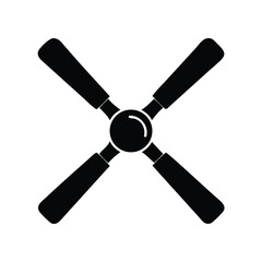 Obraz premium Simple Black and White Propeller Icon Illustration