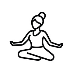 Woman in Lotus Pose Meditation Yoga Mindfulness Icon
